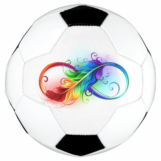 Unendliches Symbol mit Regenbogenfederhalter Fußball (Vorderseite)