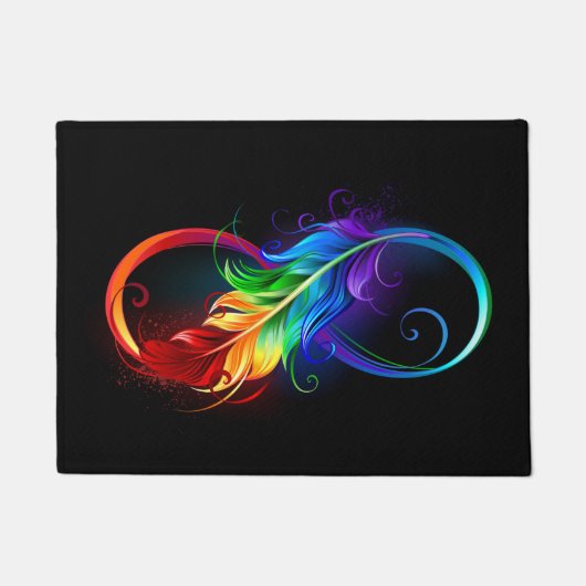 Unendliches Symbol mit Regenbogenfederhalter Fußmatte (Vorderseite)