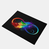 Unendliches Symbol mit Regenbogenfederhalter Fußmatte (Schrägansicht)