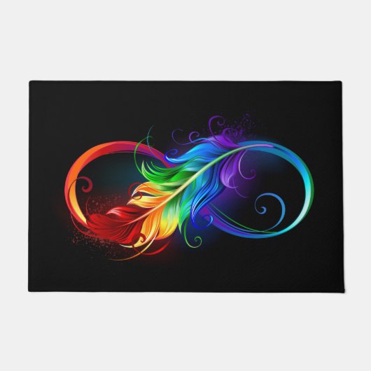 Unendliches Symbol mit Regenbogenfederhalter Fußmatte (Vorderseite)