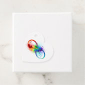 Unendliches Symbol mit Regenbogenfederhalter Geschenkanhänger (Beispiel)