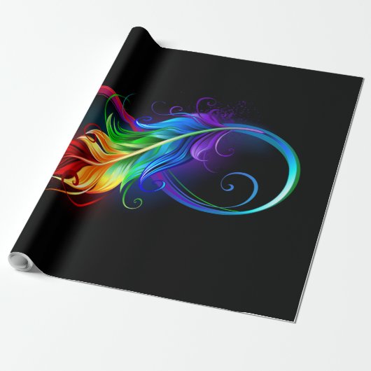 Unendliches Symbol mit Regenbogenfederhalter Geschenkpapier (Ungerollt)