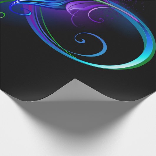 Unendliches Symbol mit Regenbogenfederhalter Geschenkpapier (Ecke)