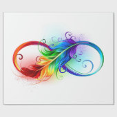 Unendliches Symbol mit Regenbogenfederhalter Geschenkpapier (Flach)