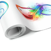 Unendliches Symbol mit Regenbogenfederhalter Geschenkpapier (Rolleneckpunkt)