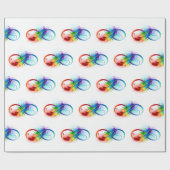 Unendliches Symbol mit Regenbogenfederhalter Geschenkpapier (Flach)