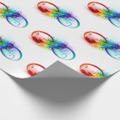 Unendliches Symbol mit Regenbogenfederhalter Geschenkpapier (Ecke)