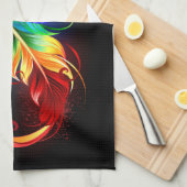 Unendliches Symbol mit Regenbogenfederhalter Geschirrtuch (Viertel Falte)