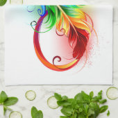 Unendliches Symbol mit Regenbogenfederhalter Geschirrtuch (Gefaltet)