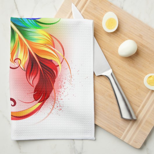 Unendliches Symbol mit Regenbogenfederhalter Geschirrtuch (Viertel Falte)