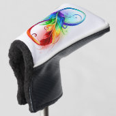 Unendliches Symbol mit Regenbogenfederhalter Golf Headcover (3/4 Vorderseite)