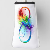 Unendliches Symbol mit Regenbogenfederhalter Golf Headcover (Rotieren 90)