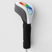 Unendliches Symbol mit Regenbogenfederhalter Golf Headcover (angewinkelt)