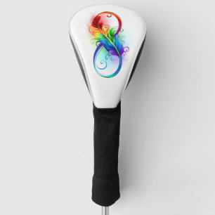 Unendliches Symbol mit Regenbogenfederhalter Golf Headcover