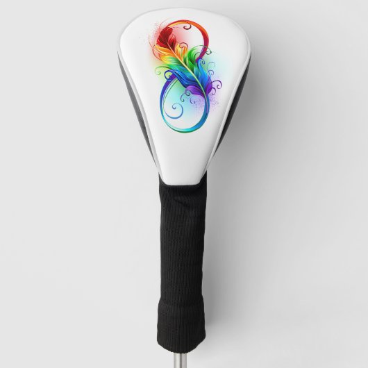 Unendliches Symbol mit Regenbogenfederhalter Golf Headcover (Vorderseite)