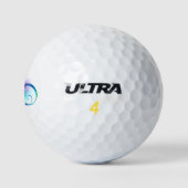 Unendliches Symbol mit Regenbogenfederhalter Golfball (Logo)