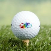 Unendliches Symbol mit Regenbogenfederhalter Golfball (Insitu T-Shirt)