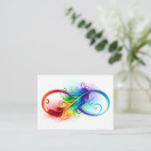 Unendliches Symbol mit Regenbogenfederhalter Hinweiskarte (Stehend Vorderseite)