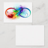Unendliches Symbol mit Regenbogenfederhalter Hinweiskarte (Vorne/Hinten)