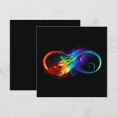 Unendliches Symbol mit Regenbogenfederhalter Hinweiskarte (Vorne/Hinten)