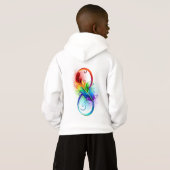 Unendliches Symbol mit Regenbogenfederhalter Hoodie (Schwarz voll)