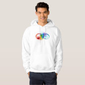 Unendliches Symbol mit Regenbogenfederhalter Hoodie (Vorne ganz)