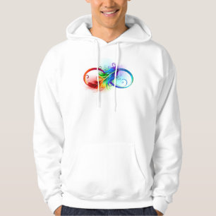 Unendliches Symbol mit Regenbogenfederhalter Hoodie