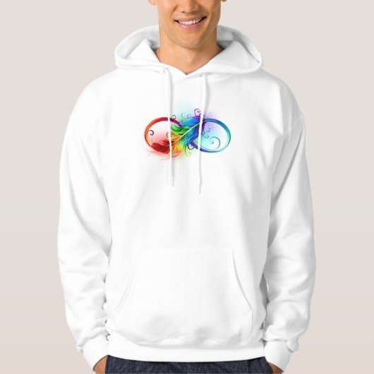 Unendliches Symbol mit Regenbogenfederhalter Hoodie (Vorderseite)