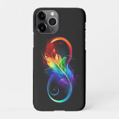 Unendliches Symbol mit Regenbogenfederhalter iPhone Hülle (Rückseite)