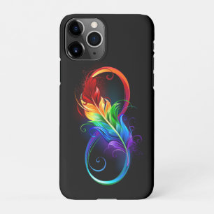 Unendliches Symbol mit Regenbogenfederhalter iPhone 11Pro Hülle