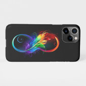Unendliches Symbol mit Regenbogenfederhalter iPhone Hülle (Rückseite (Horizontal))
