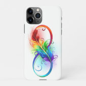 Unendliches Symbol mit Regenbogenfederhalter iPhone Hülle (Rückseite)