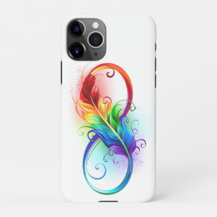 Unendliches Symbol mit Regenbogenfederhalter iPhone 11Pro Hülle