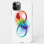 Unendliches Symbol mit Regenbogenfederhalter iPhone Hülle (Rückseite)