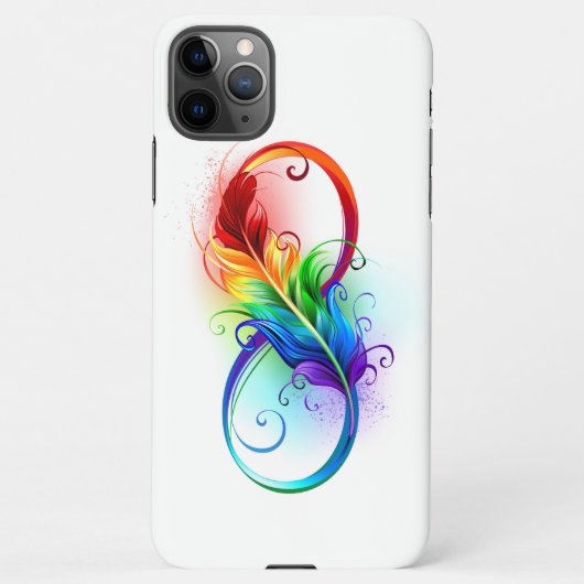 Unendliches Symbol mit Regenbogenfederhalter iPhone Hülle (Rückseite)