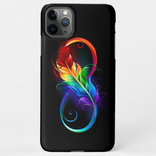 Unendliches Symbol mit Regenbogenfederhalter iPhone 11Pro Max Hülle