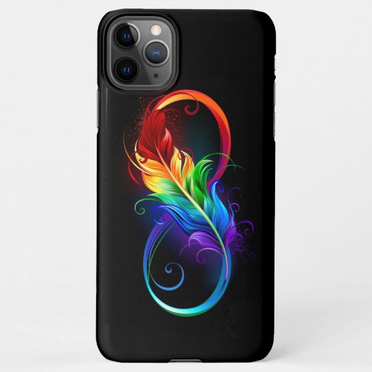 Unendliches Symbol mit Regenbogenfederhalter iPhone Hülle (Rückseite)