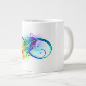 Unendliches Symbol mit Regenbogenfederhalter Jumbo-Tasse (Vorderseite Rechts)