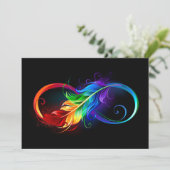 Unendliches Symbol mit Regenbogenfederhalter Karte (Stehend Vorderseite)