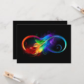 Unendliches Symbol mit Regenbogenfederhalter Karte (Vorderseite/Rückseite Beispiel)