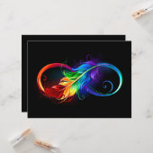 Unendliches Symbol mit Regenbogenfederhalter Karte (Vorderseite/Rückseite Beispiel)