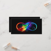 Unendliches Symbol mit Regenbogenfederhalter Karte (Vorderseite/Rückseite Beispiel)