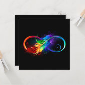 Unendliches Symbol mit Regenbogenfederhalter Karte (Vorderseite/Rückseite Beispiel)