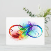Unendliches Symbol mit Regenbogenfederhalter Karte (Stehend Vorderseite)