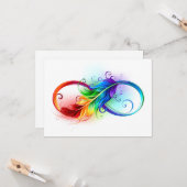 Unendliches Symbol mit Regenbogenfederhalter Karte (Vorderseite/Rückseite Beispiel)