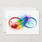 Unendliches Symbol mit Regenbogenfederhalter Karte (Vorderseite)