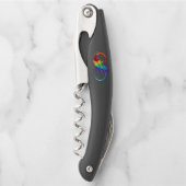 Unendliches Symbol mit Regenbogenfederhalter Kellnermesser (Vorderseite)
