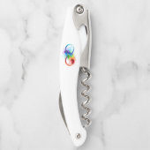 Unendliches Symbol mit Regenbogenfederhalter Kellnermesser (Rückseite)