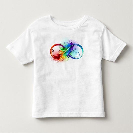 Unendliches Symbol mit Regenbogenfederhalter Kleinkind T-shirt (Vorderseite)