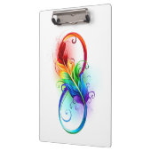 Unendliches Symbol mit Regenbogenfederhalter Klemmbrett (Links)